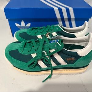 adidas SL 72 Green & White Retro Runner Sneakers 5M 6W